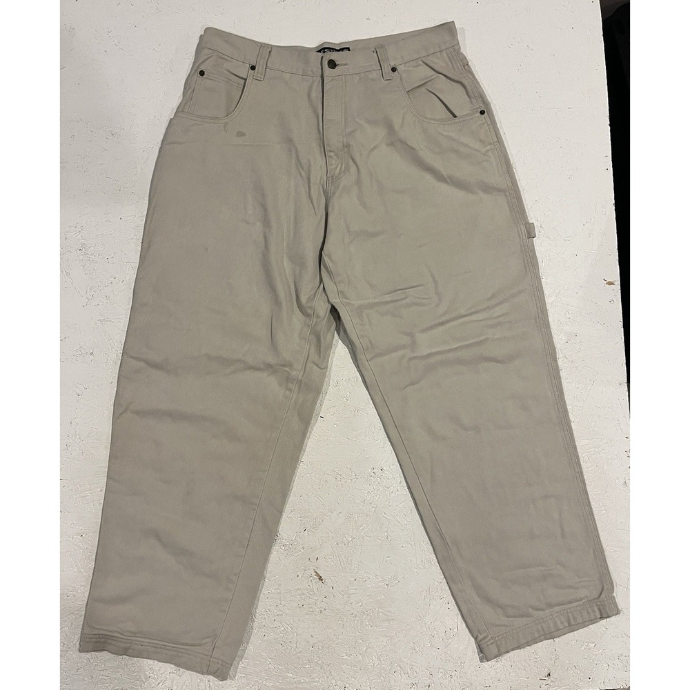 Vintage 90s Results Baggy‎ Wide Leg Denim Jeans Sz 38x29 Carpenter Grunge Skater
